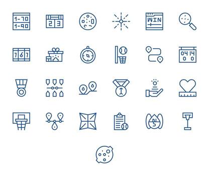 puntos último paquete con 25 128x128 regular línea píxel Perfecto íconos vector