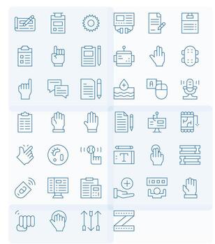 entrada gráficos paquete incluso 40 Delgado línea 256x256 monitor Perfecto íconos vector