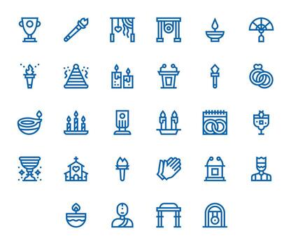 28 Icons for Ceremony optimized in Editable High Resolution Bold Line resolution vector
