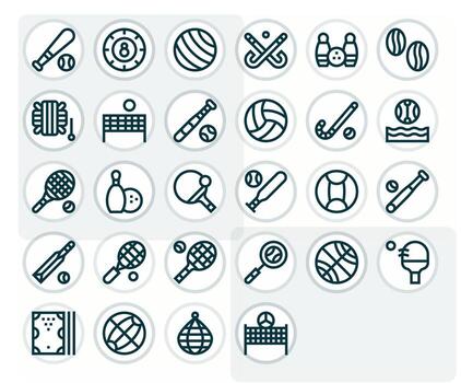 28 Icons for Ball optimized in Detail Enhanced High Resolution Bold Line resolution vector