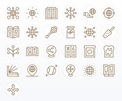 25 regular línea íconos diseñado para untado en alto resolución cuadrícula equipado formato vector