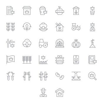 Cultivation Ultimate Package with 32 High Resolution Thin Line PIXEL Perfect Icons vector