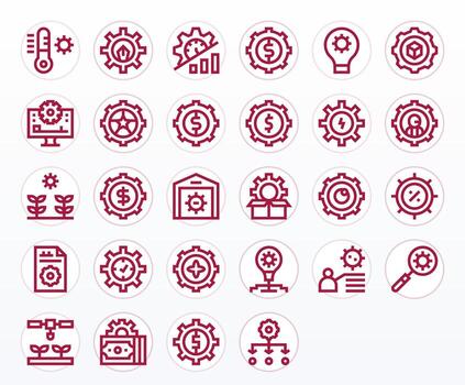 Optimization Icon Repository containing 28 Bold Line Retina Ready Editable graphics vector