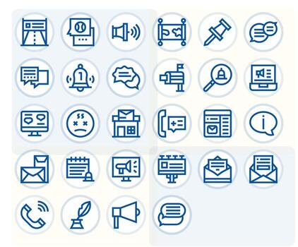 Message including 28 High Resolution Bold Line Illustrations vector