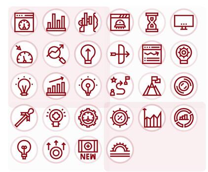 Progress Indicator Premium Bundle with 28 Retina Ready Display Perfect Bold Line Icons vector