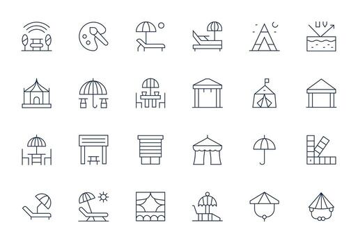 24 píxel optimizado Delgado línea íconos diseñado para sombra interfaz vector