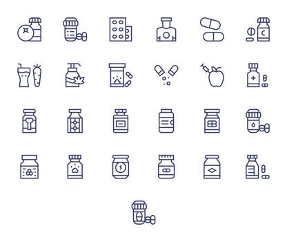 25 Regular Line Display Perfect 256x256 Icons from Supplement Suite vector