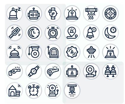 28 Bold Line Display Perfect Icons crafted for Alarm 256x256 applications vector
