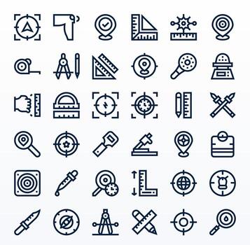 Precise Icon Repository containing 36 Bold Line 256x256 Detail Enhanced graphics vector