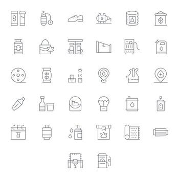 32 Icons for Supply optimized in Pixel Aligned 256x256 Thin Line resolution vector