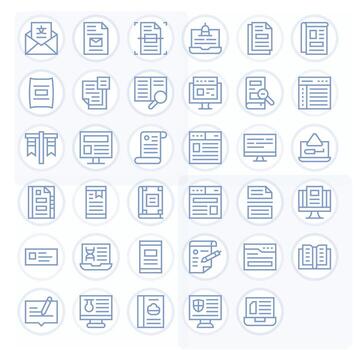 35 High Resolution Icons for Digital Document in PIXEL Perfect Regular Line Format vector