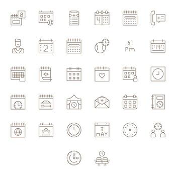 32 256x256 Delgado línea íconos optimizado para cita cuadrícula equipado monitor vector