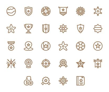 28 Bold Line Icons designed for Star in 128x128 Pixel Optimized format vector