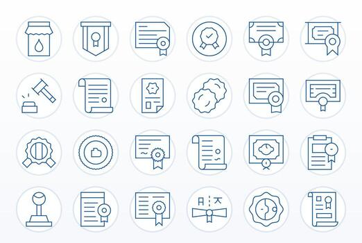 Seal Detail Enhanced Set with 24 High Resolution Thin Line Icons vector