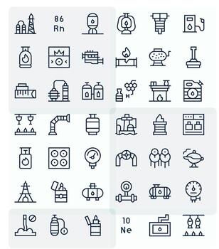 gas gráficos paquete incluso 42 regular línea 256x256 monitor Perfecto íconos vector