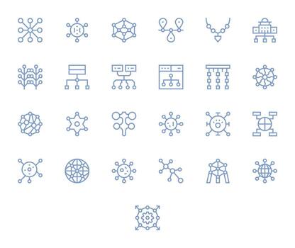 25 Editable Regular Line Icons designed for Links Interface vector