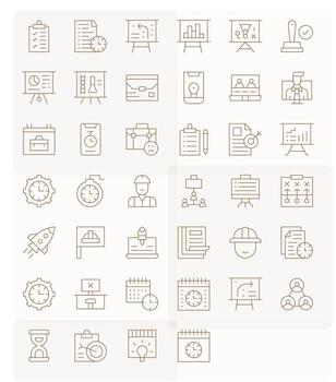 Project Icon Library with 40 Thin Line High Resolution Pixel Aligned Designs vector
