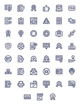 45 Bold Line Icons designed for Validation in 128x128 Detail Enhanced format vector