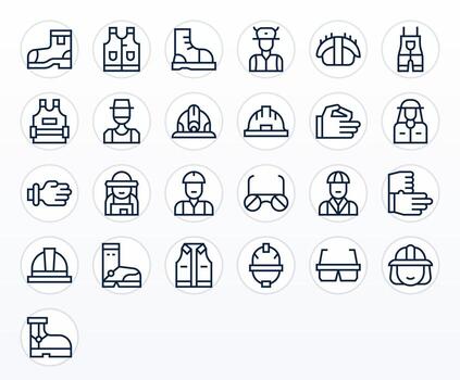 25 Pixel Optimized Regular Line Icons designed for Labor Interface vector