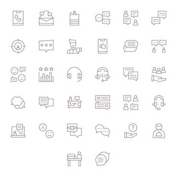 32 Thin Line Editable Icons crafted for Customer Service High Resolution applications vector