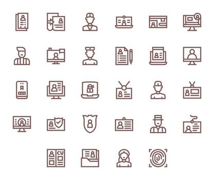 28 Retina Ready Bold Line Icons optimized for Personal Information Pixel Aligned display vector