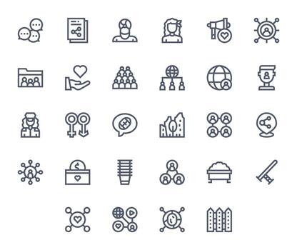 Community Professional Set with 28 Bold Line Editable High Resolution Icons vector