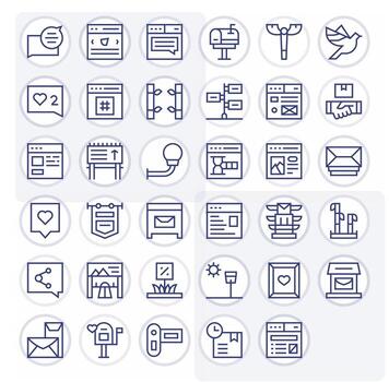 Post Icon Repository containing 35 Regular Line 128x128 Editable graphics vector