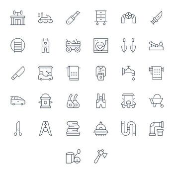 utilidad icono caja de herramientas presentando 32 editable 256x256 Delgado línea elementos vector