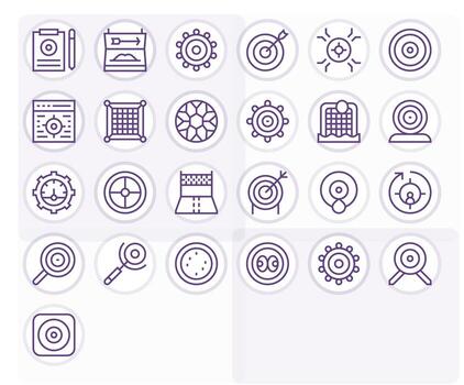 25 Regular Line Editable Icons crafted for Goal High Resolution applications vector