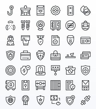 Secure Graphics featuring 42 Regular Line Pixel Aligned Retina Ready Designs vector