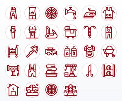 28 Pixel Optimized Retina Ready Icons for Utility in elegant Bold Line design vector