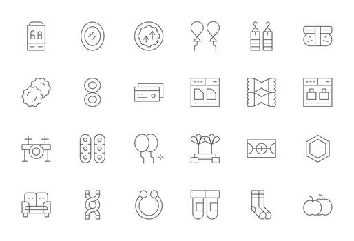 Double Complete Package with 24 256x256 Thin Line PIXEL Perfect Icons vector