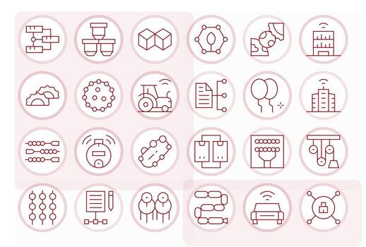 24 Display Perfect Thin Line Icons from Connected Collection vector