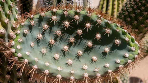 arriba cerca ver de espinoso Pera cactus almohadilla en el Arizona Desierto foto