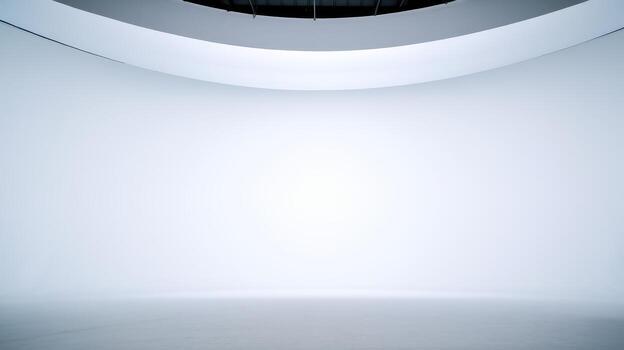 Studio Space With Empty White Cyclorama Infinity Curve in Daytime photo