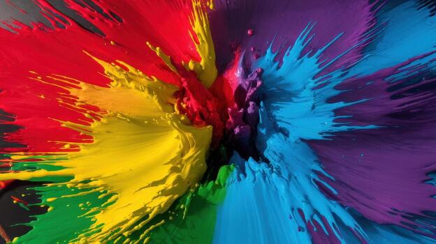 Colorful Paint Explodes Outward in a Vibrant, Dynamic Display of Artistry photo