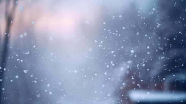 Snow Falling Heavily During A Winter Day In The Mountains photo