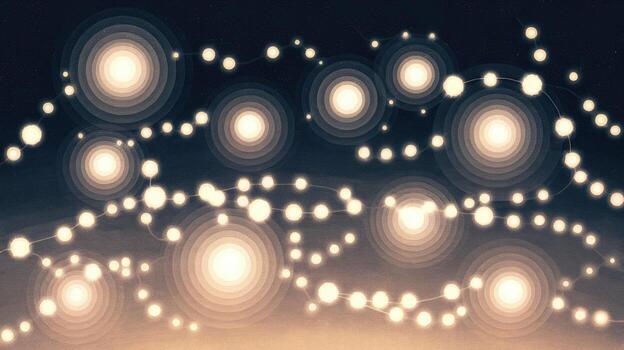 String Lights Glow Against a Dark Background, Creating a Festive Atmosphere photo