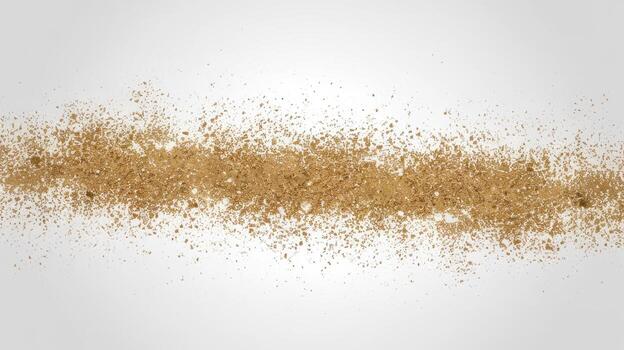 Horizontal Brown Sand Line on a White Surface at Noon on a Sunny Day photo