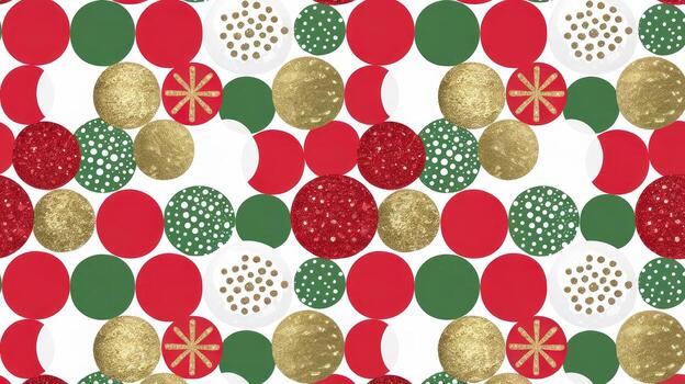 Holiday Circles Pattern With Festive Colors and Textures on a White Background photo