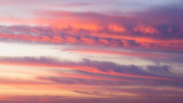 Dreamy Skyscape Featuring Colorful Clouds at Twilight Time in Late Evening photo