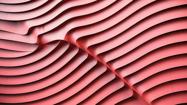 Pink Abstract Wavy Design Forming Architectural Structure at Daylight photo