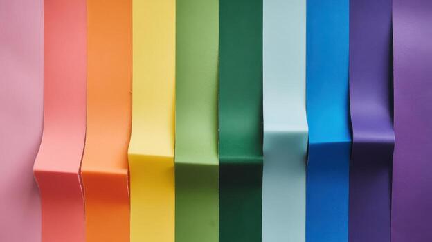 Colorful Folded Paper Creates a Vertical Rainbow Gradient Background for Graphic Design photo