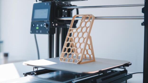 New Cell Phone Case Being Built by a 3d Printer in the Laboratory photo