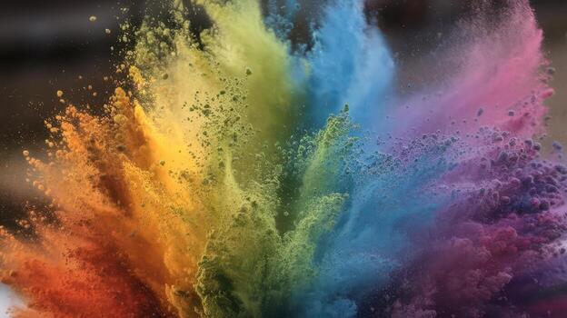 Colorful Pigment Powder Explosion Creating Vibrant Rainbow Effect photo
