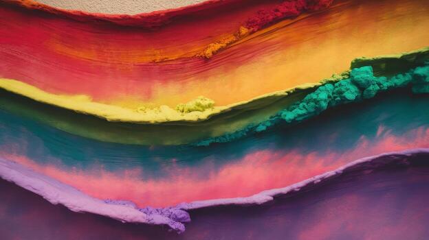 Colorful Layers of Powder Create a Rainbow Effect, Beautiful Texture photo