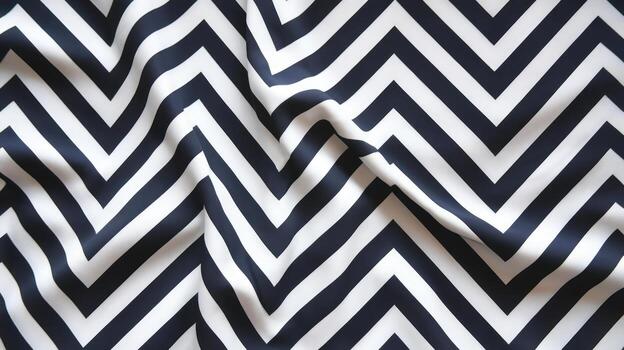 Chevron Pattern Cloth Featuring Black and White Zig Zags and Fabric Ripples photo