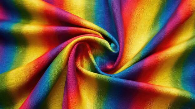 Colorful Swirling Fabric Showing a Vibrant Pattern With a Twisted Design photo