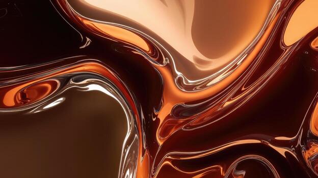 Brown and Orange Liquid Swirls Creating an Abstract Modern Art Design photo