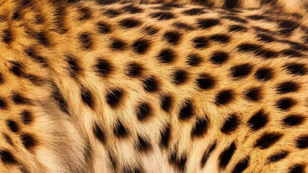 Close up on a Cheetah Fur Showing Beautiful and Distinctive Spots Pattern photo